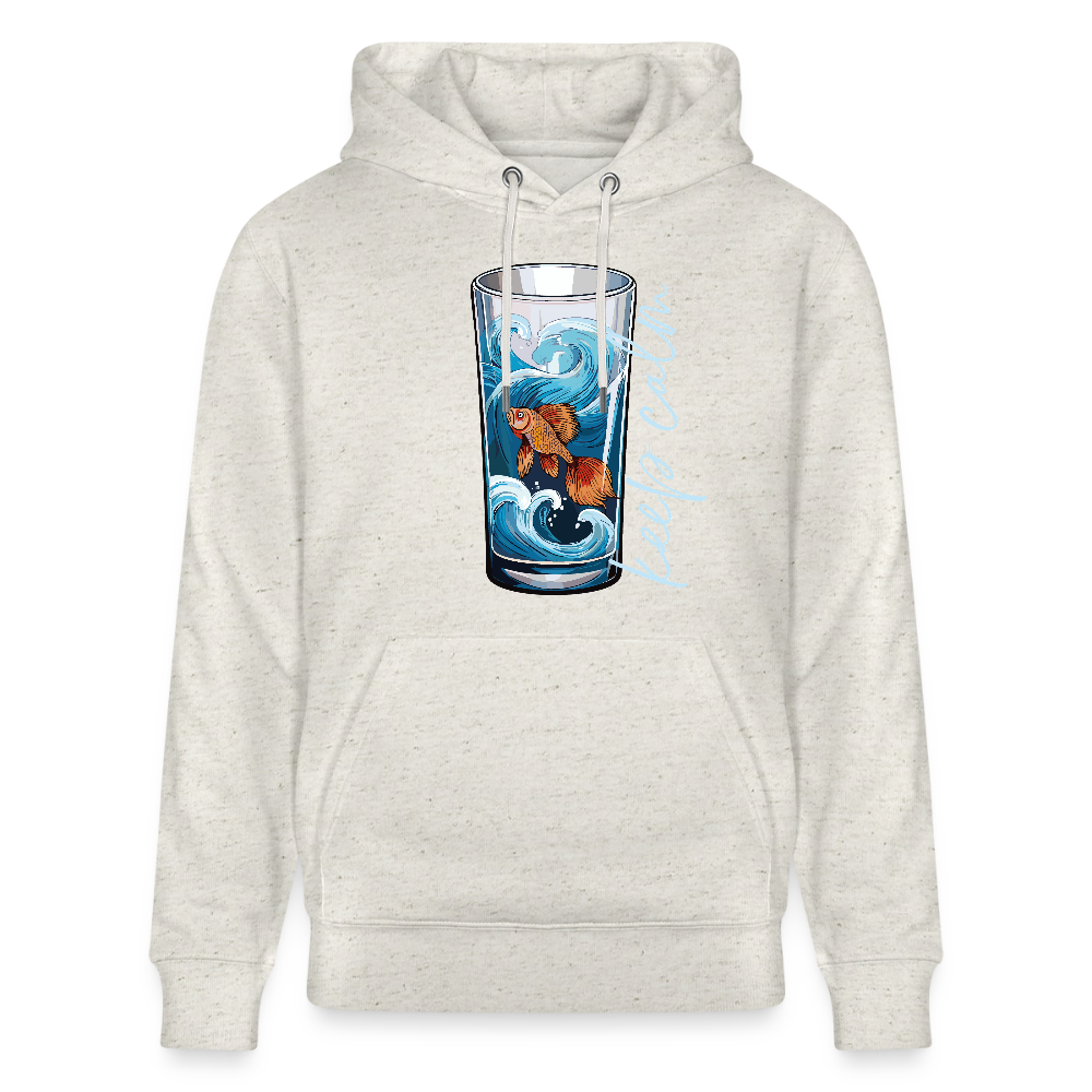 Unisex Bio-Hoodie mit KEEP CALM PRINT - Beige meliert