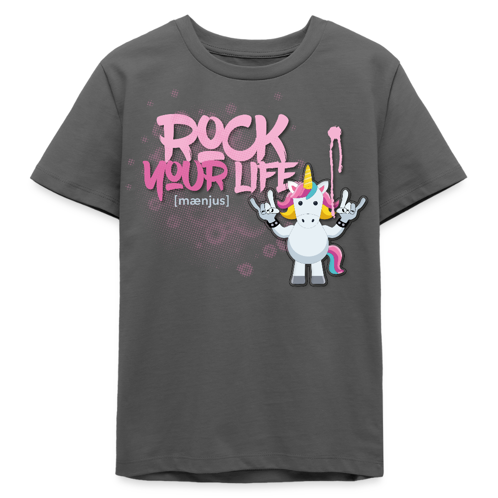 MNJS TEENS Bio T-Shirt mit ROCK YOUR LIFE PRINT - Anthrazit