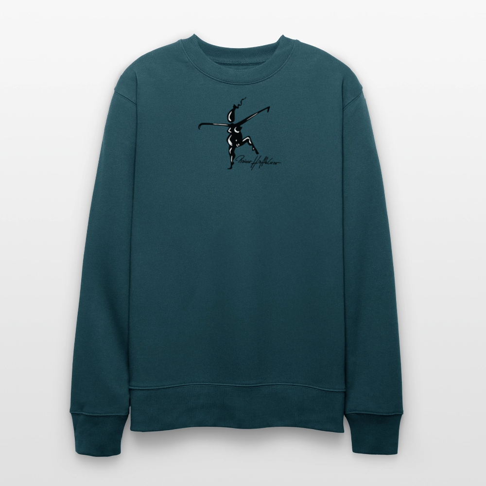 Unisex Bio-Sweatshirt mit TUSCHEWEIBCHEN PRINT - Dunkles Petrol