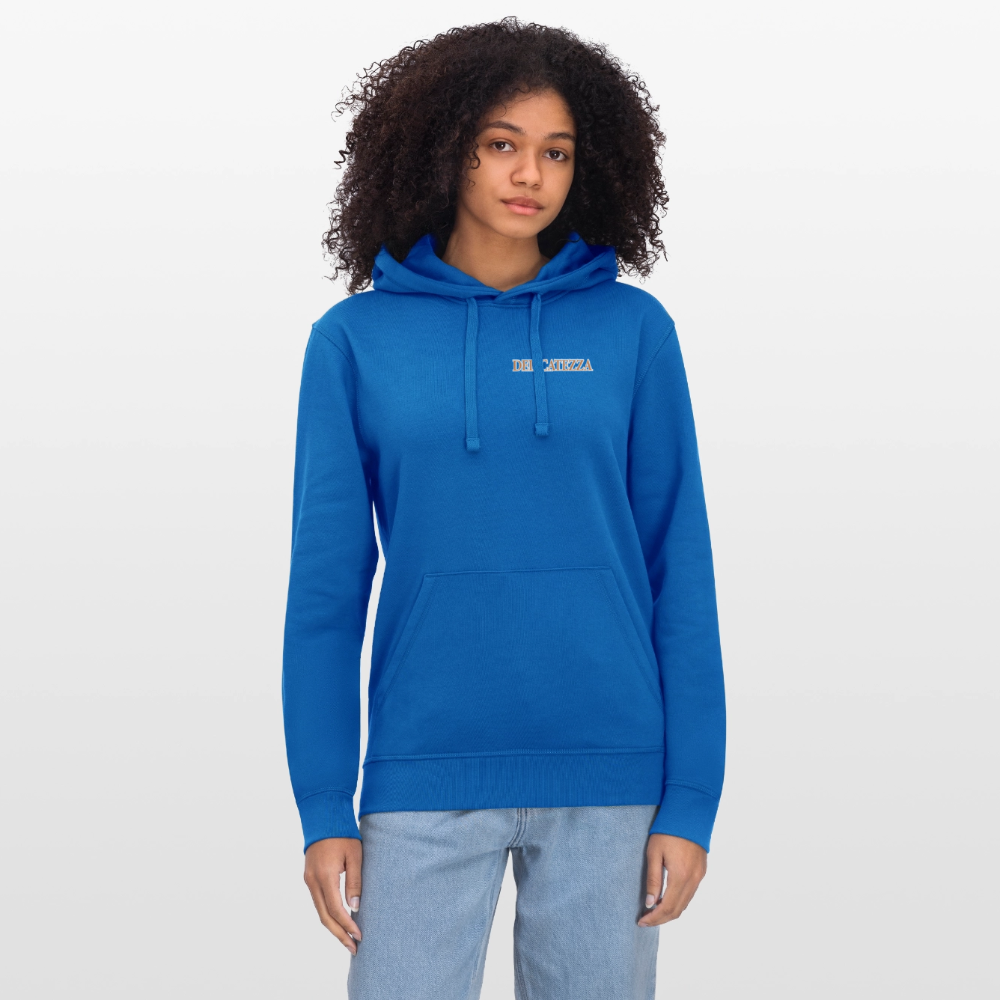 Unisex Bio-Hoodie mit DELICATEZZA SARDINE PRINT Vorder- und Rückseite - Königsblau