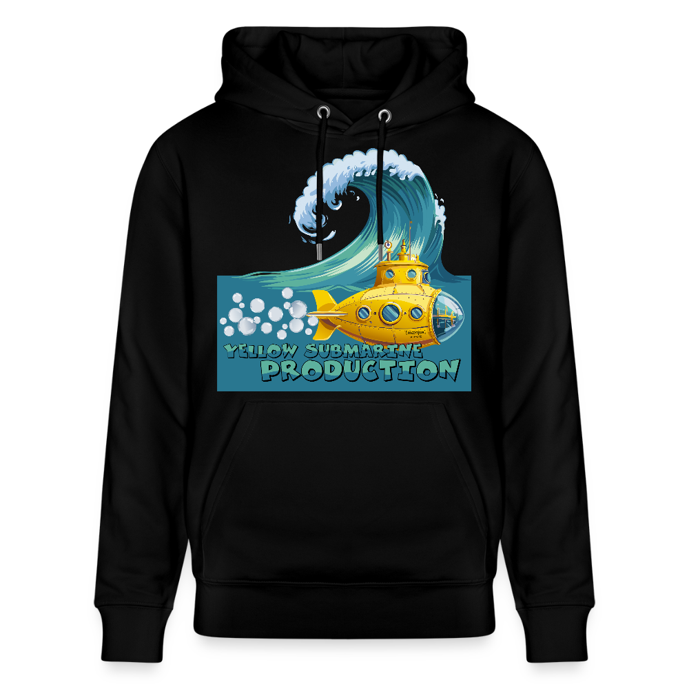 Unisex Bio-Hoodie mit YELLOW SUBMARINE PRODUCTION PRINT - Schwarz