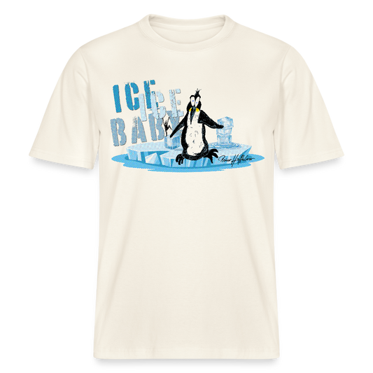 Unisex Bio-T-Shirt mit ICE ICE BABY PINGUIN PRINT - Naturweiß 