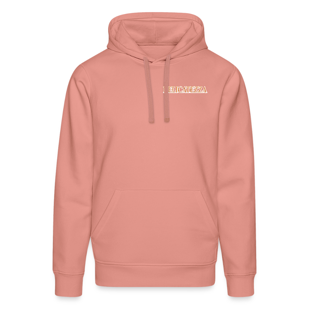 Unisex Bio-Hoodie mit DELICATEZZA SARDINE PRINT Vorder- und Rückseite - Altrosa