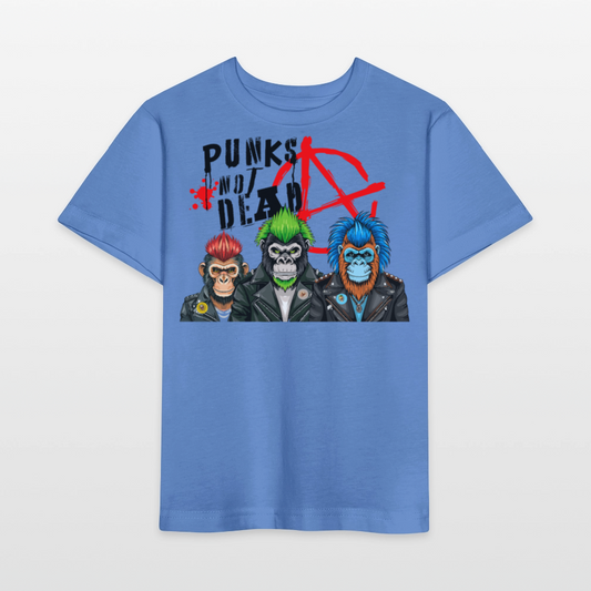 MNJS KIDS Bio T-Shirt mit PUNKS NOT DEAD PRINT - Blau