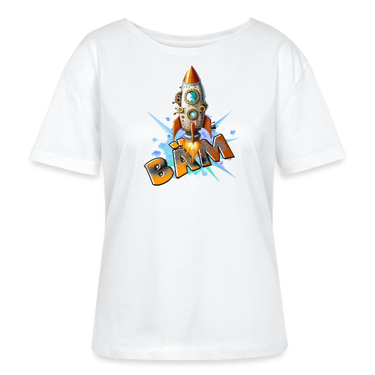 Frauen T-Shirt mit RAKETE PRINT - Weiß