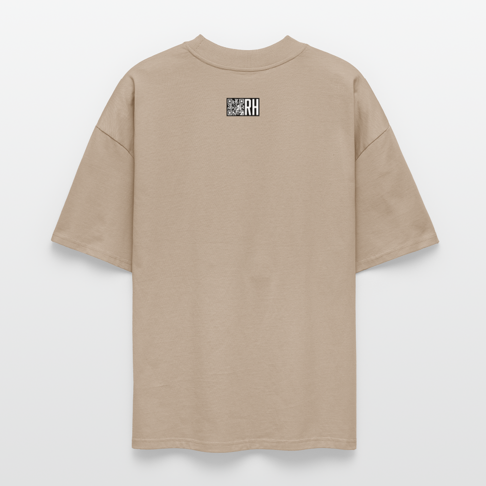 Oversized Unisex Bio T-Shirt mit STREET ART PRINT - Steingrau