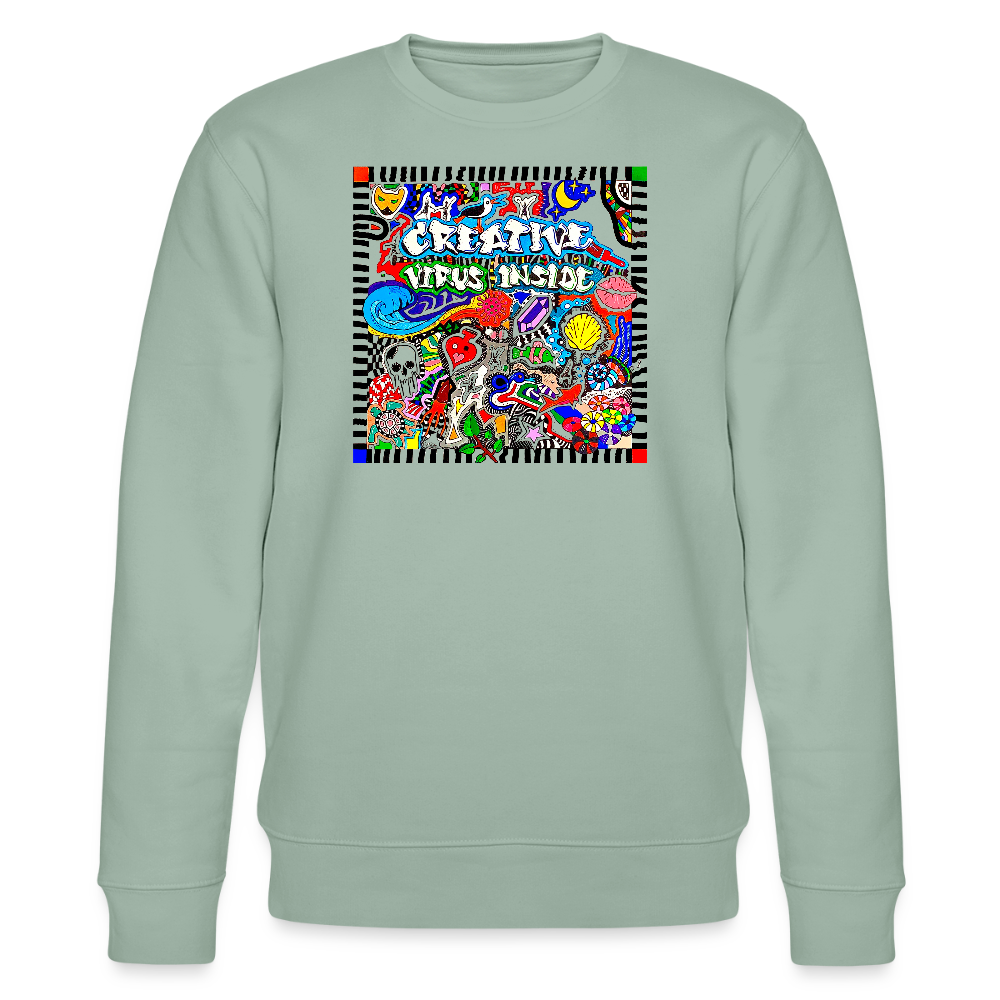 Unisex Bio-Sweatshirt mit CREATIVE VIRUS INSIDE PRINT - Helles Graugrün