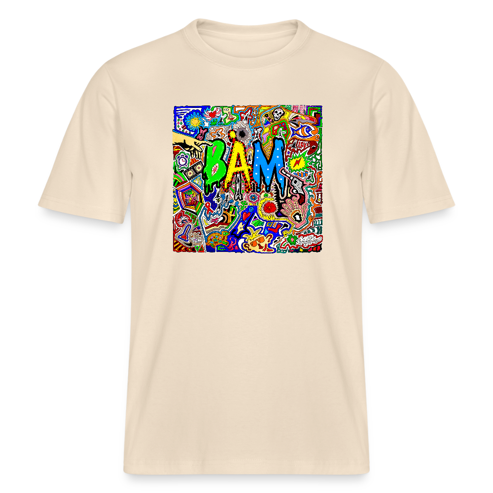 Unisex Bio-T-Shirt mit BÄM PRINT - Weißgrau