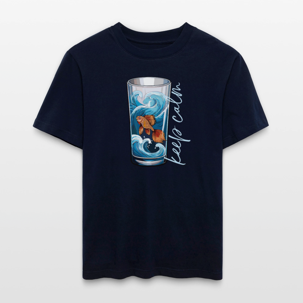 Unisex Bio-T-Shirt mit KEEP CALM PRINT - Navy
