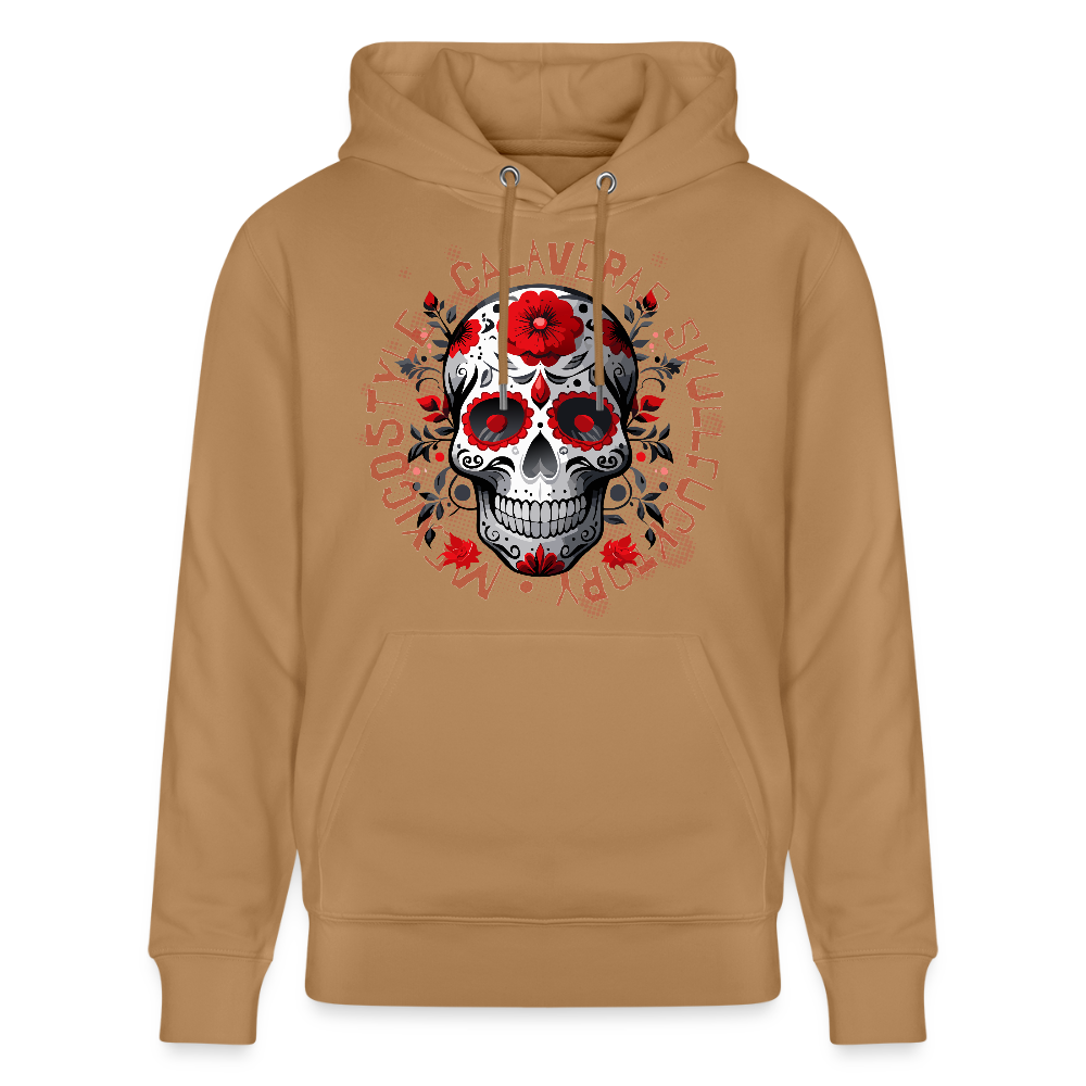 Unisex Hoodie mit CALAVERAS SKULL PRINT - Karamell 