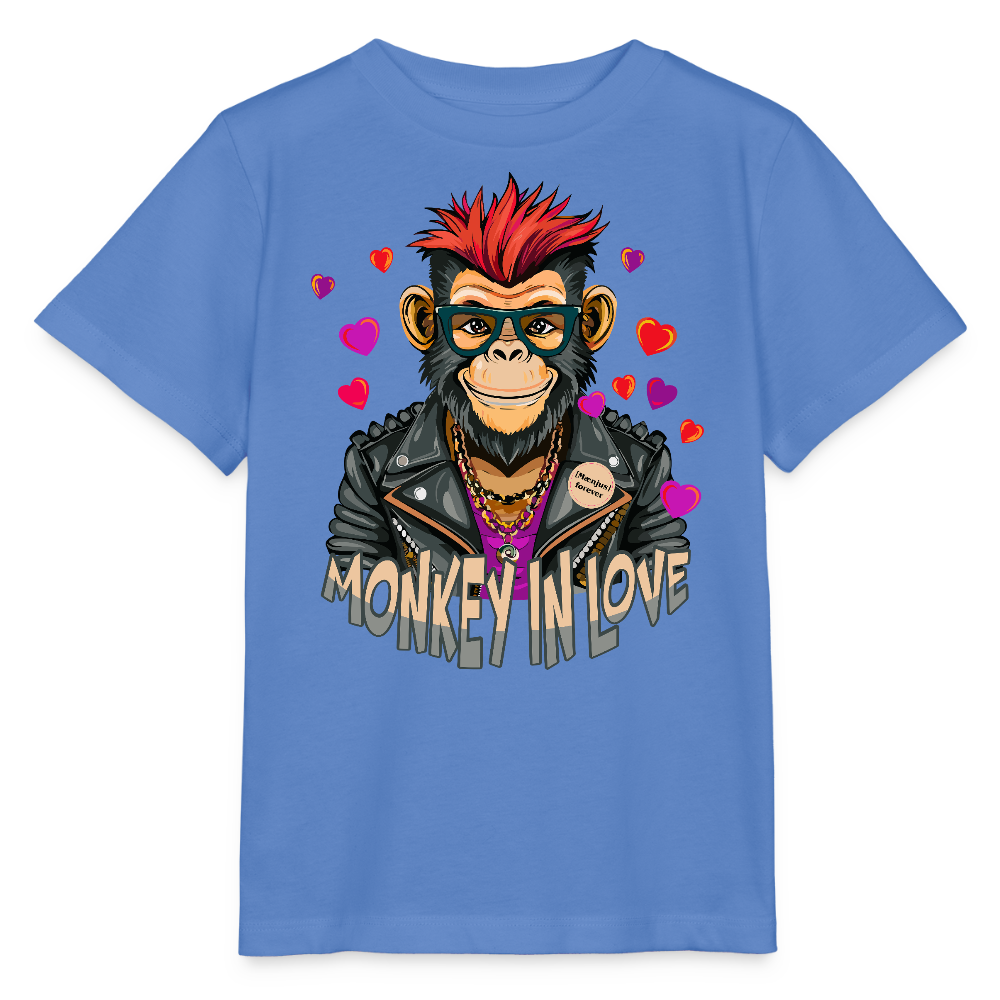 MNJS KIDS T-Shirt mit MONKEY IN LOVE PRINT - Blau