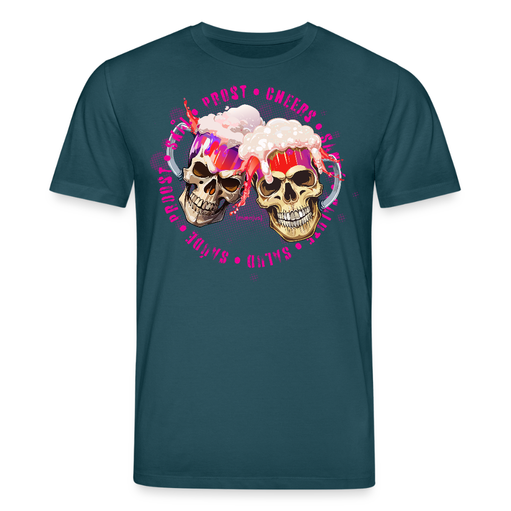 Unisex Bio-T-Shirt mit OKTOBERFEST SKULL GIRL PRINT - Dunkles Petrol