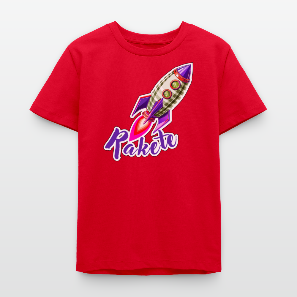 MNJS TEENS Bio T-Shirt mit RAKETE PRINT - Rot