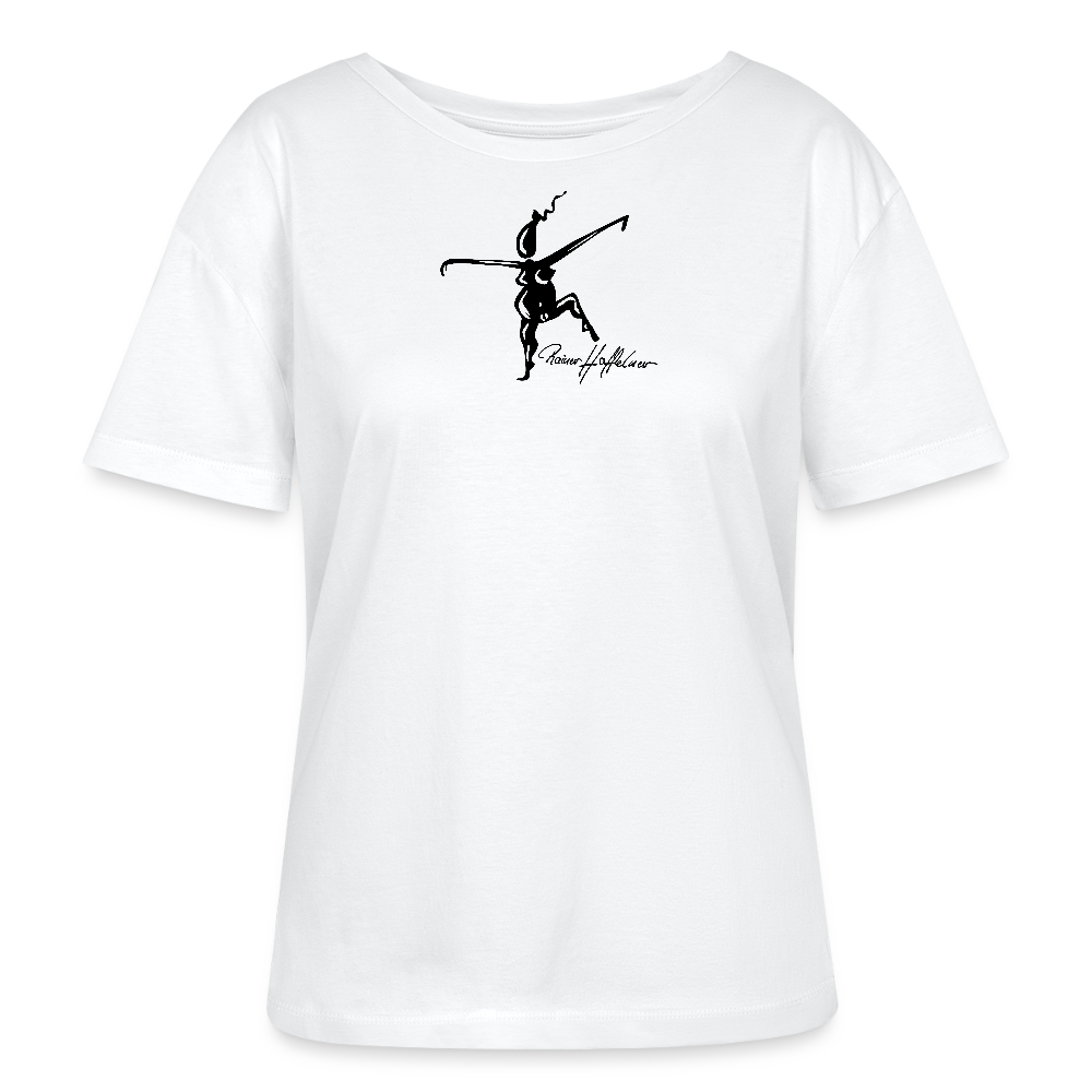 Relaxed Rundhals Frauen Bio-T-Shirt mit TUSCHEWEIBCHEN PRINT - Weiß