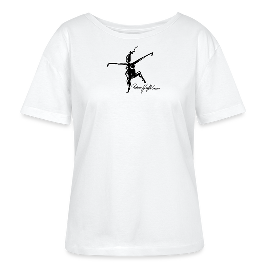 Relaxed Rundhals Frauen Bio-T-Shirt mit TUSCHEWEIBCHEN PRINT - Weiß
