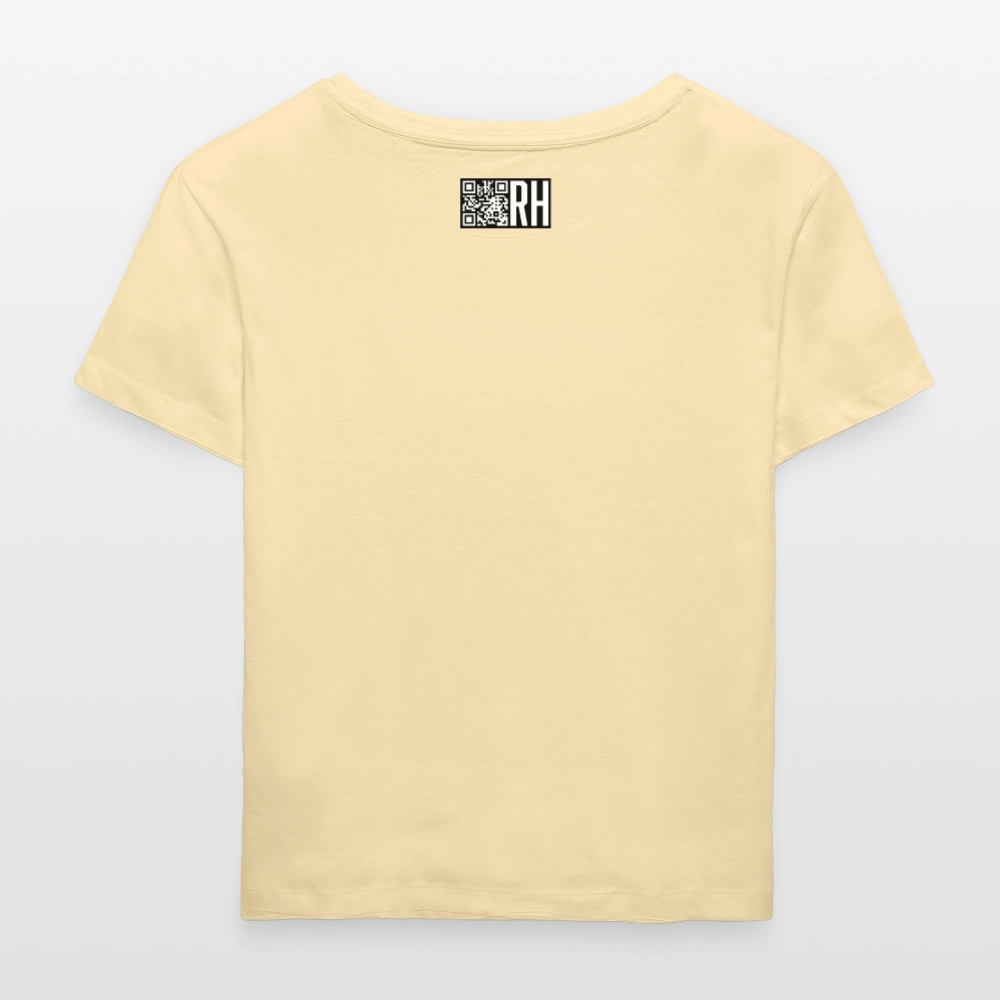 Relaxed Rundhals Frauen Bio-T-Shirt mit CREATIVE VIRUS INSIDE PRINT - Creme