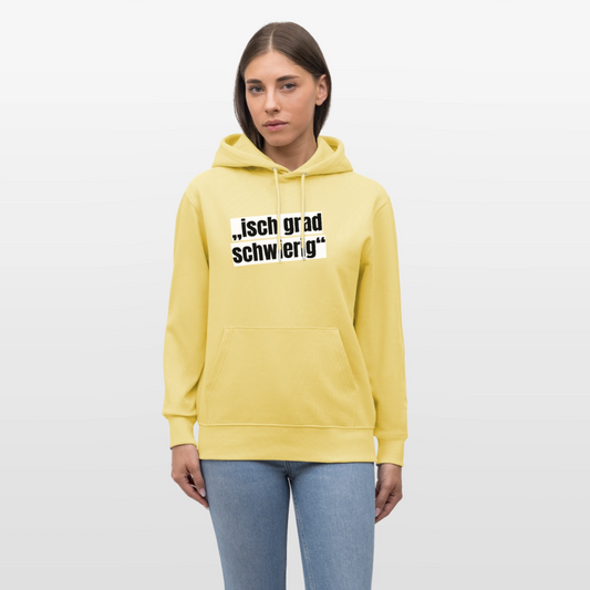 Unisex Hoodie mit ISCH GRAD SCHWIERIG PRINT - Gelb Viva 