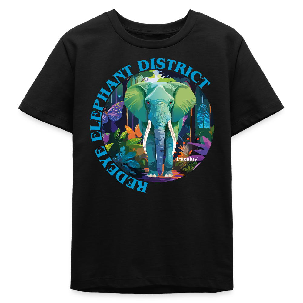 MNJS TEENS Bio T-Shirt mit REDEYE ELEPHANT DISTRICT PRINT - Schwarz