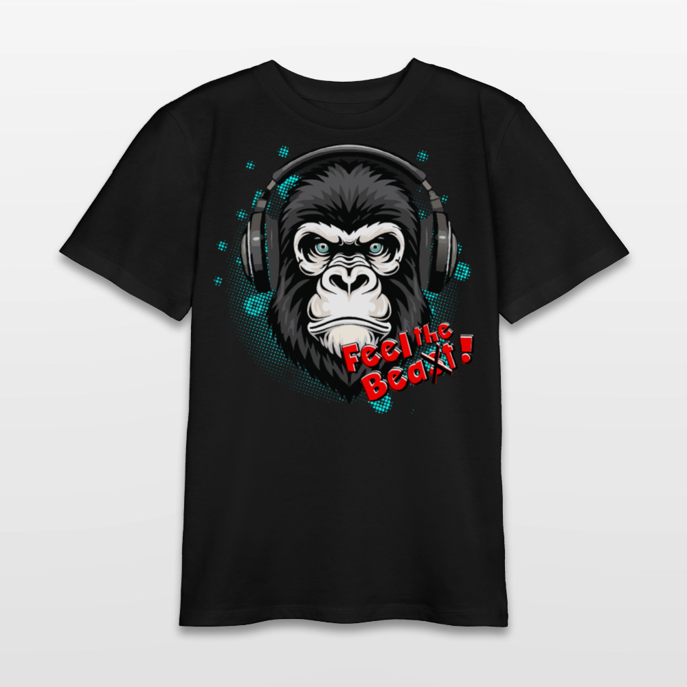 MNJS TEENS Bio T-Shirt mit FEEL THE BEA(S)T PRINT - Schwarz