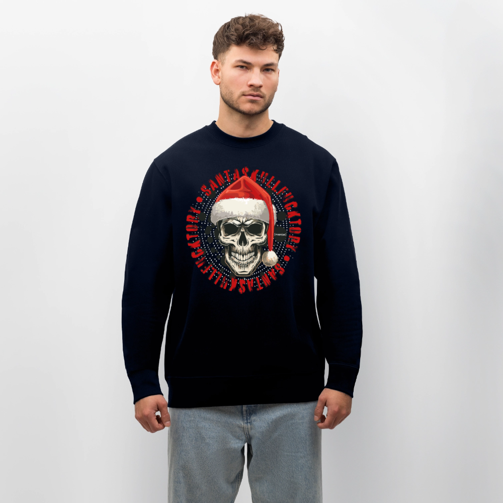 Unisex Bio-Sweatshirt mit SANTASKULL FUCKTORY PRINT - Navy