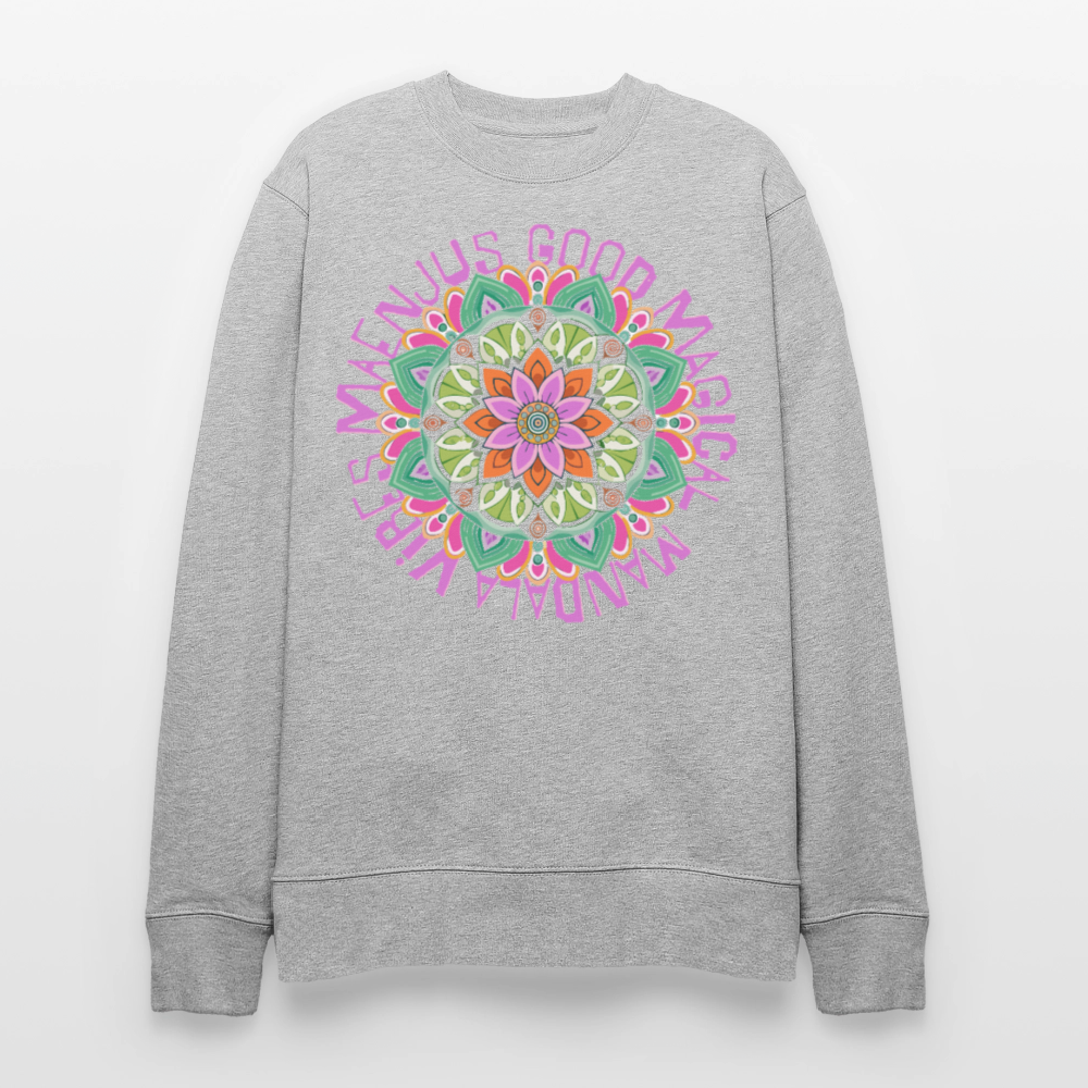 Unisex Bio-Sweatshirt mit MANDALA VIBES PRINT - Grau meliert