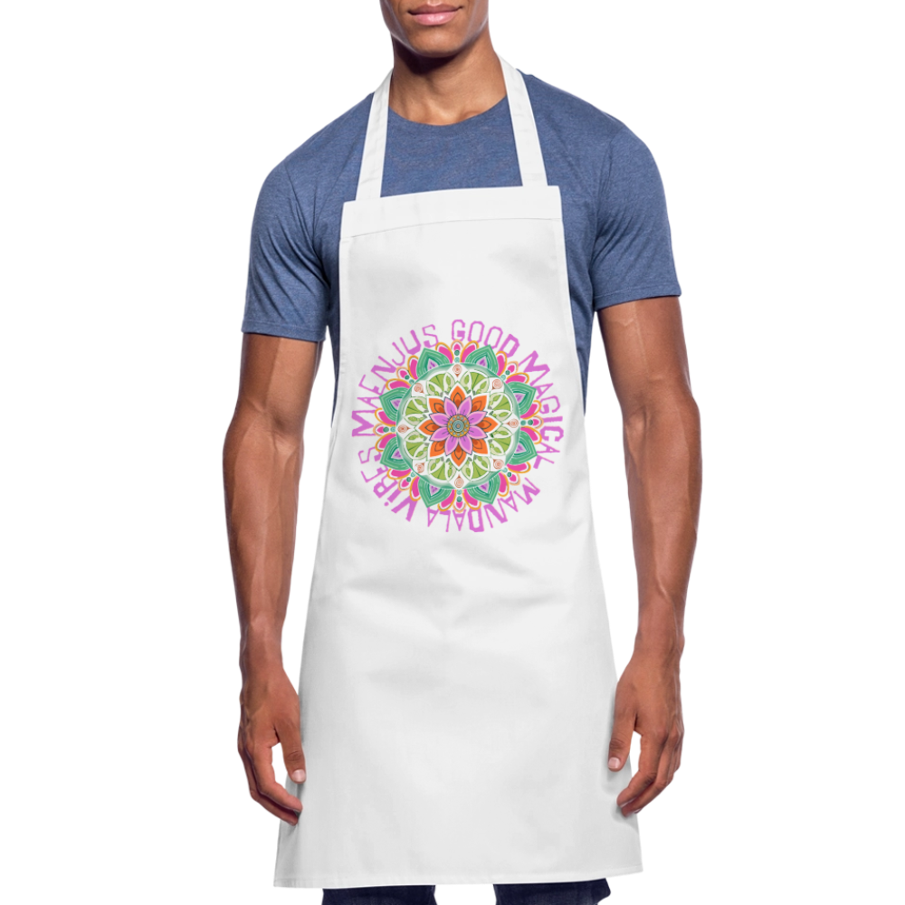 Kochschürze mit Mandala Vibes Motiv V - Weiß