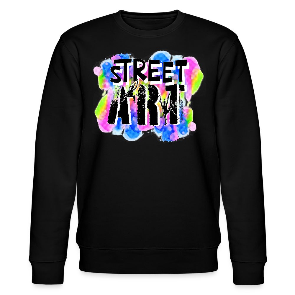 Unisex Bio-Sweatshirt mit STREET ART PRINT - Schwarz