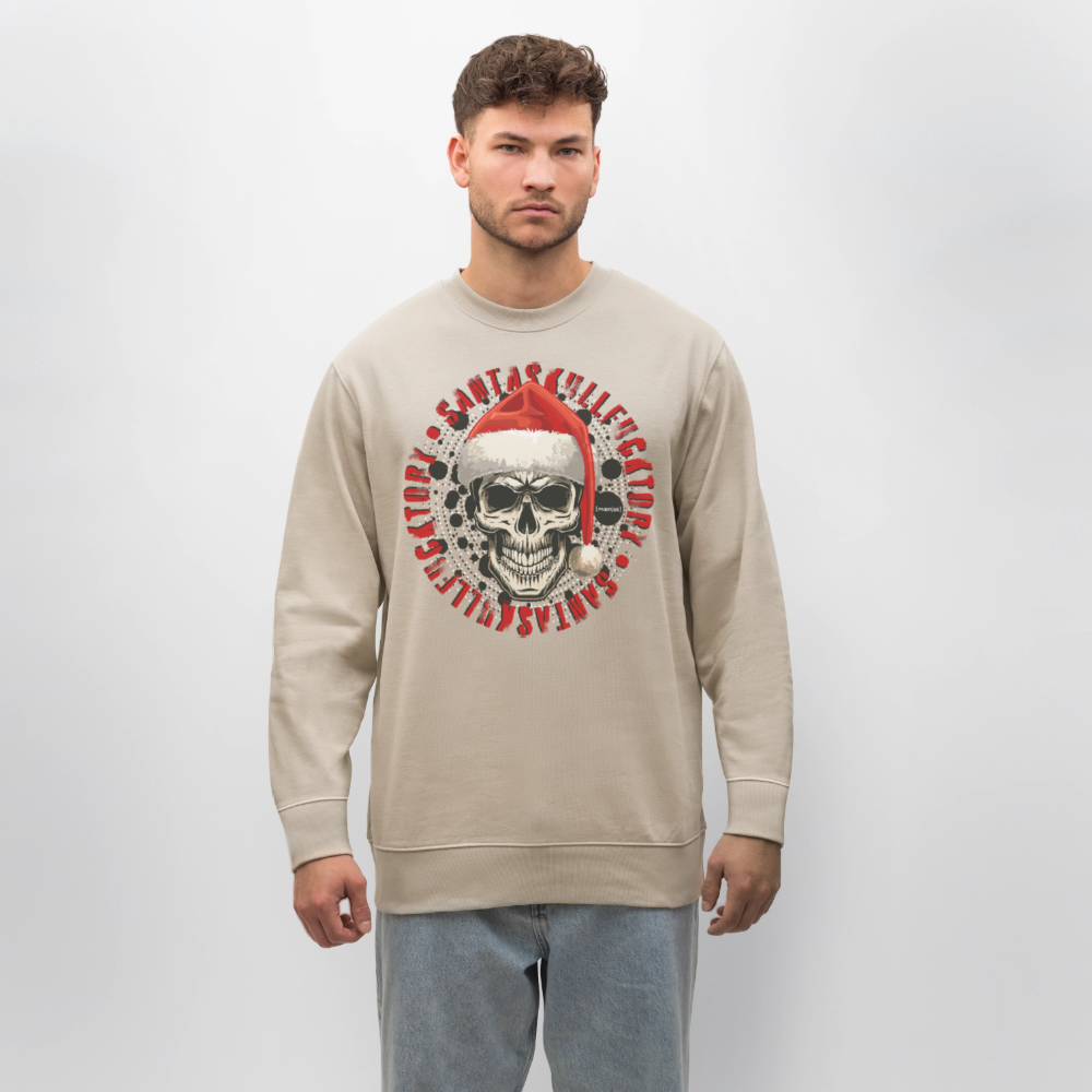 Unisex Bio-Sweatshirt mit SANTASKULL FUCKTORY PRINT - Beige