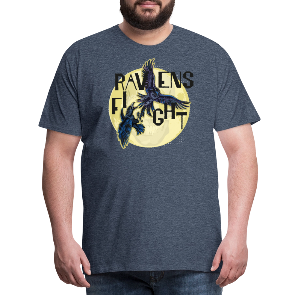 Männer Premium T-Shirt mit RAVENS FIGHT PRINT - Blau meliert