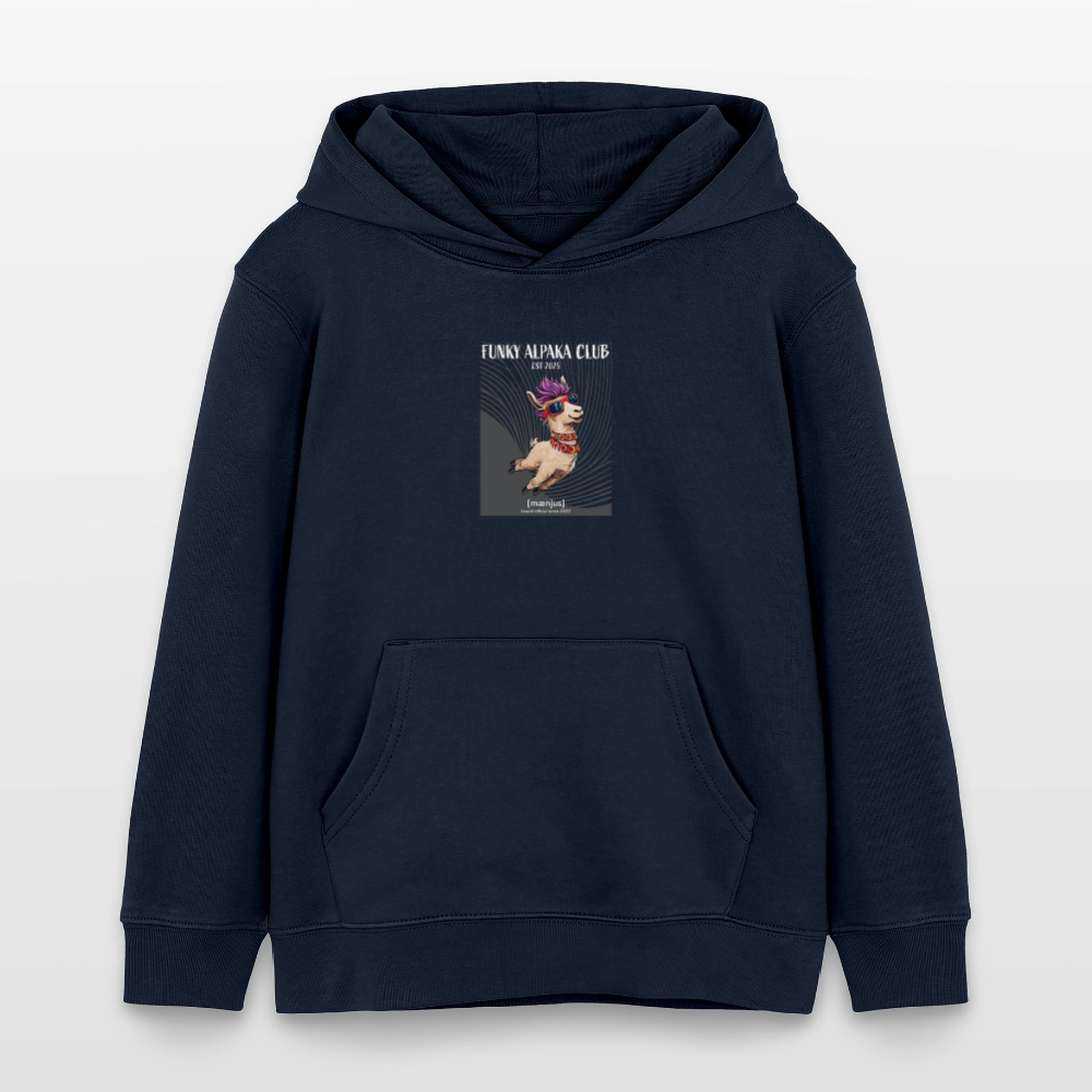 MNJS KIDS Bio-Hoodie mit FUNKY ALPAKA CLUB PRINT - Navy
