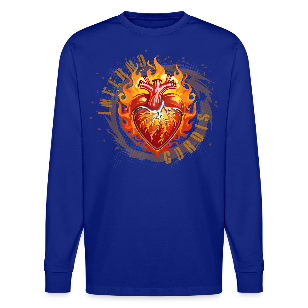 Unisex Bio-Langarmshirt mit FEUERHERZ PRINT - Königsblau