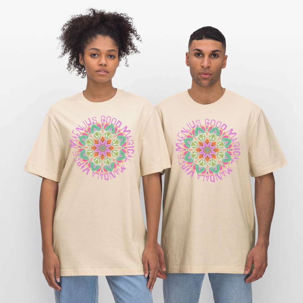 Unisex Bio-T-Shirt mit MANDALA VIBES PRINT - Weißgrau