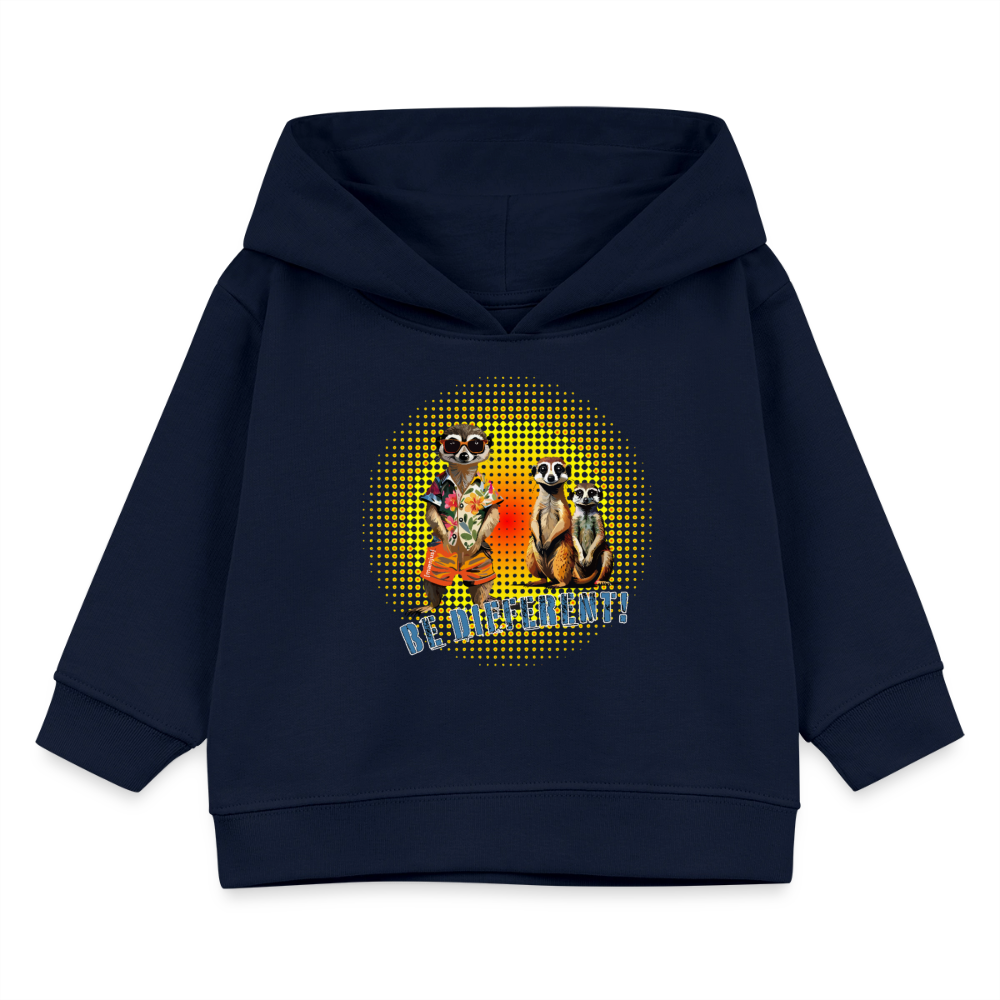 MNJS KIDS Bio Hoodie mit BE DIFFERENT PRINT - Navy