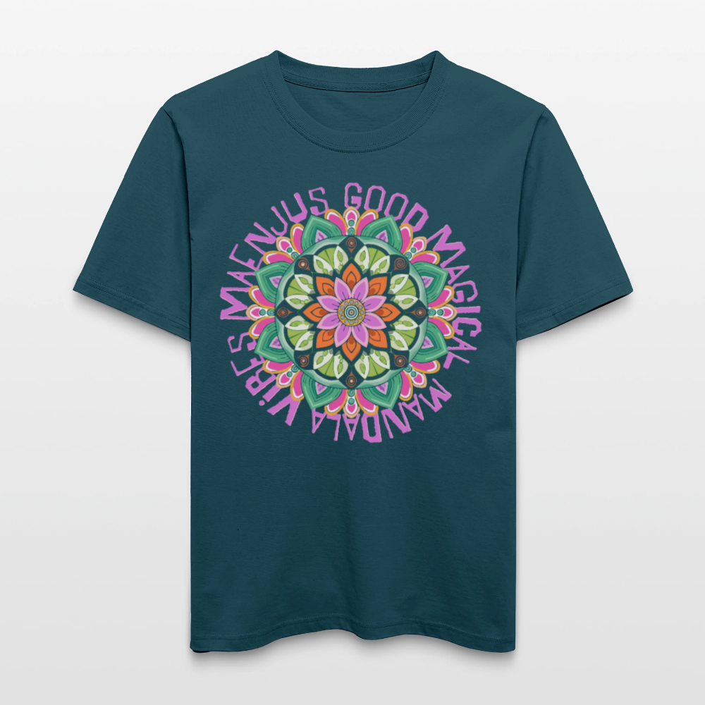Unisex Bio-T-Shirt mit MANDALA VIBES PRINT - Dunkles Petrol