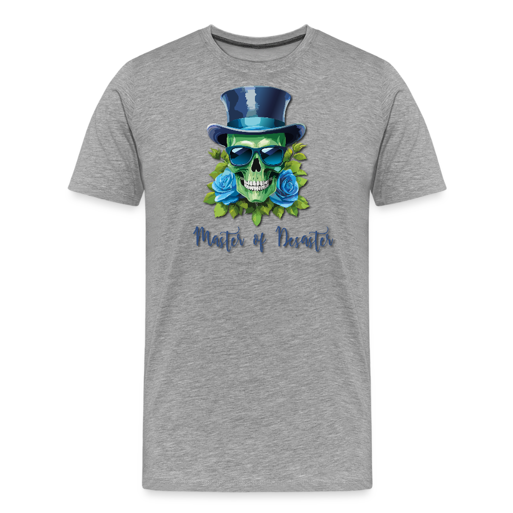 Männer Premium T-Shirt mit MASTER OF DESASTER PRINT - Grau meliert