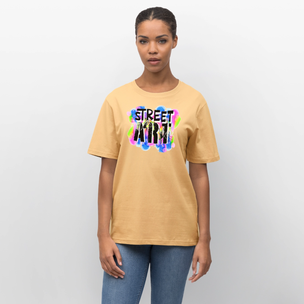 Unisex Bio-T-Shirt mit STREET ART PRINT - Hellgelb