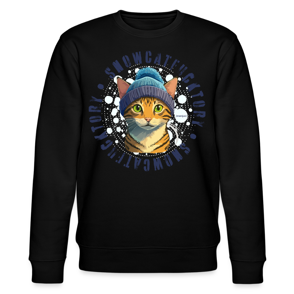 Unisex Bio-Sweatshirt mit SNOWCAT PRINT - Schwarz