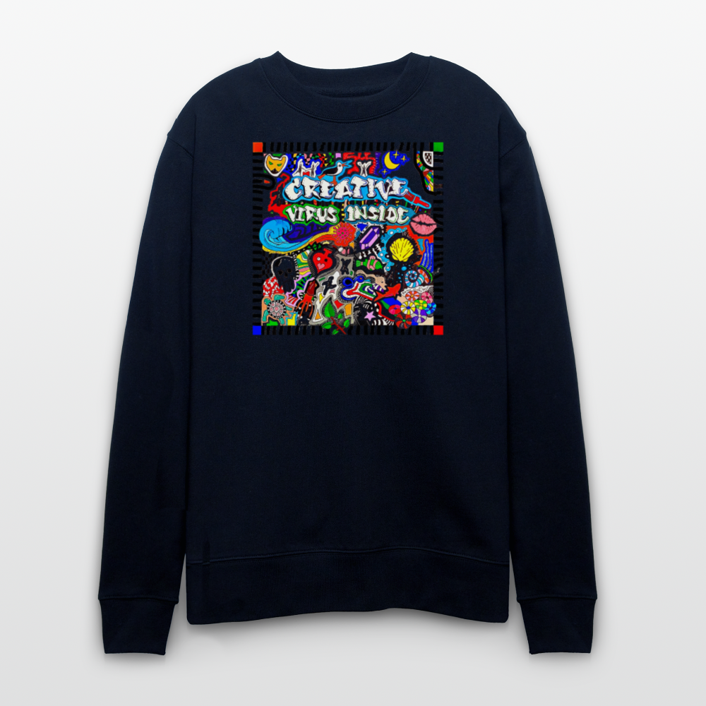 Unisex Bio-Sweatshirt mit CREATIVE VIRUS INSIDE PRINT - Navy