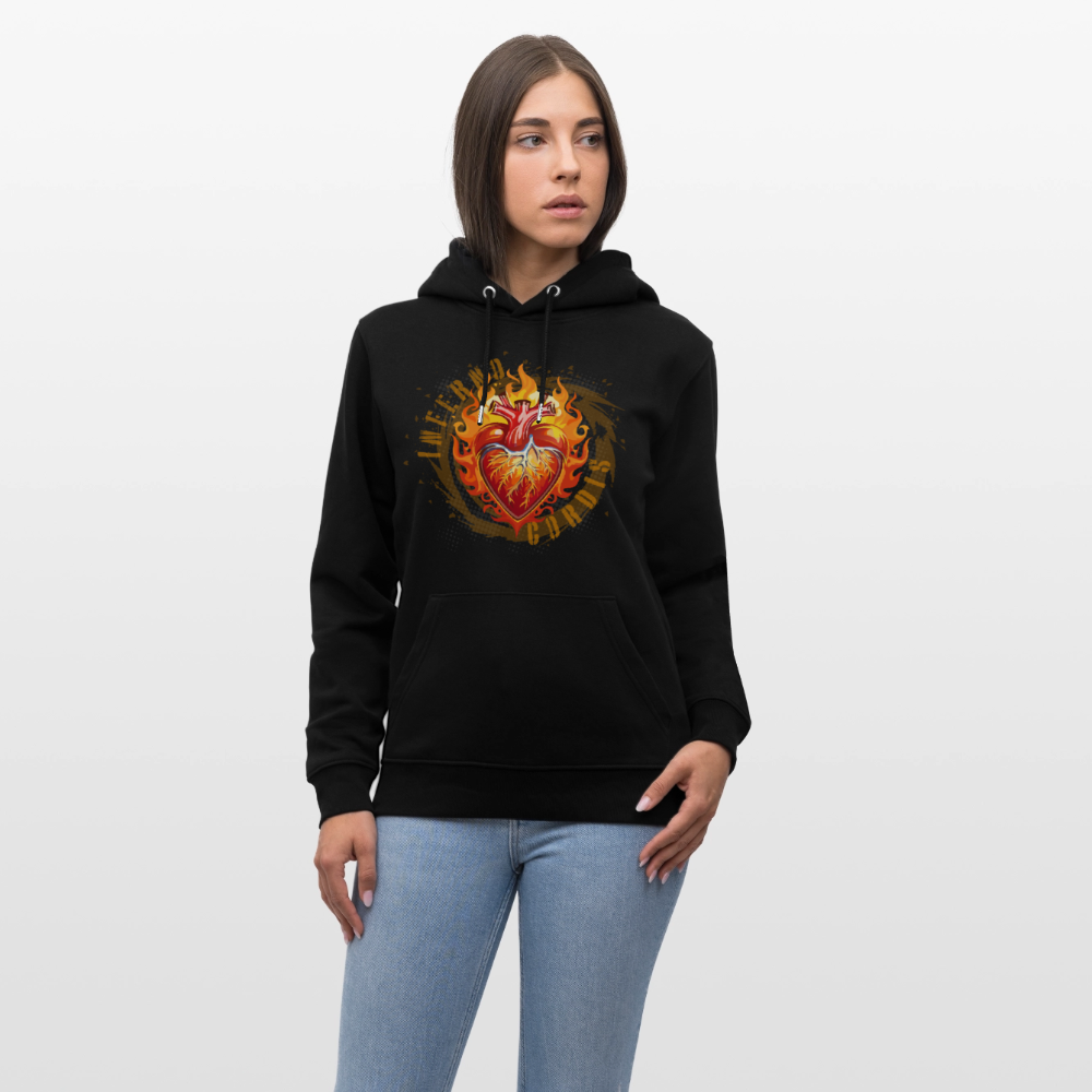 Unisex Bio-Hoodie mit FEUERHERZ PRINT - Schwarz