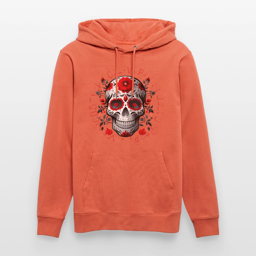 Unisex Hoodie mit CALAVERAS SKULL PRINT - Hellrot