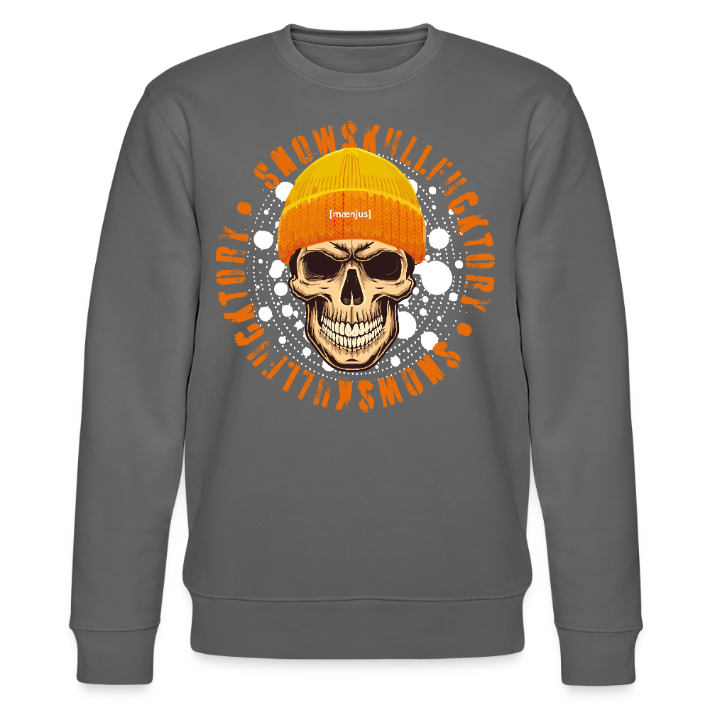 Unisex Bio-Sweatshirt mit SNOWSKULL FUCKTORY PRINT - Anthrazit
