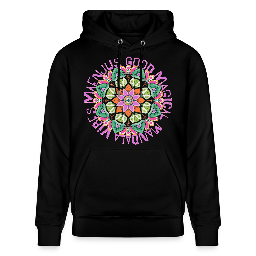 Unisex Bio-Hoodie mit MANDALA VIBES PRINT - Schwarz