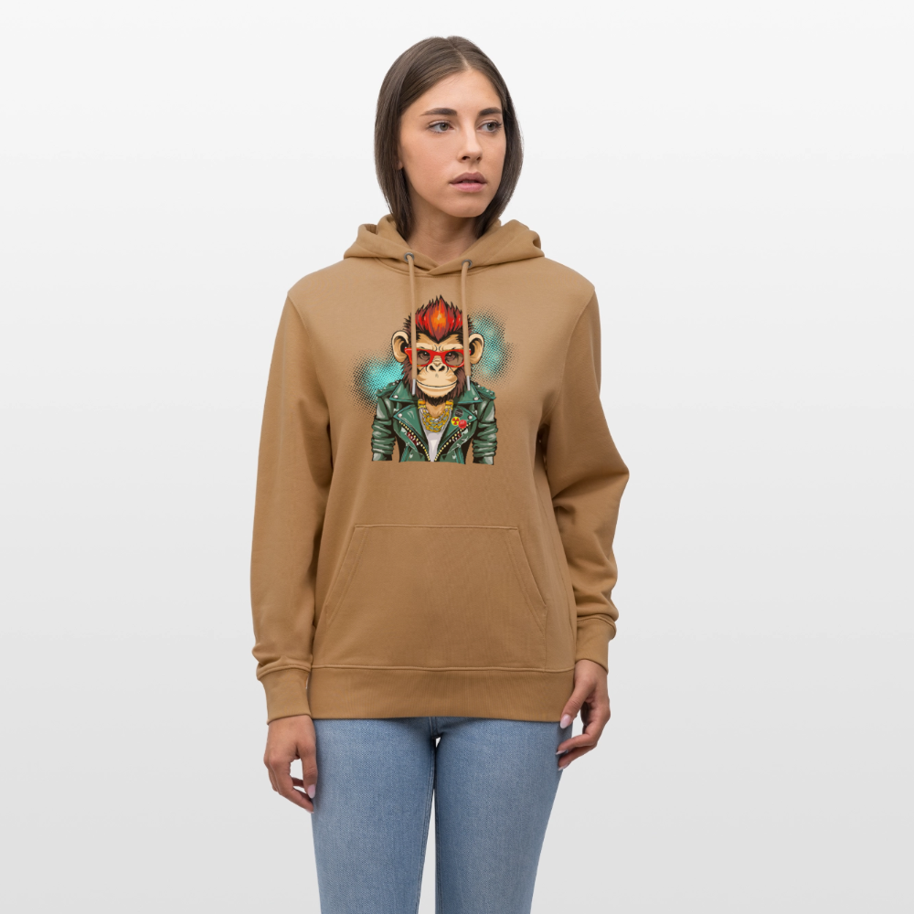 Unisex Hoodie mit MONKEY PRINT - Karamell 