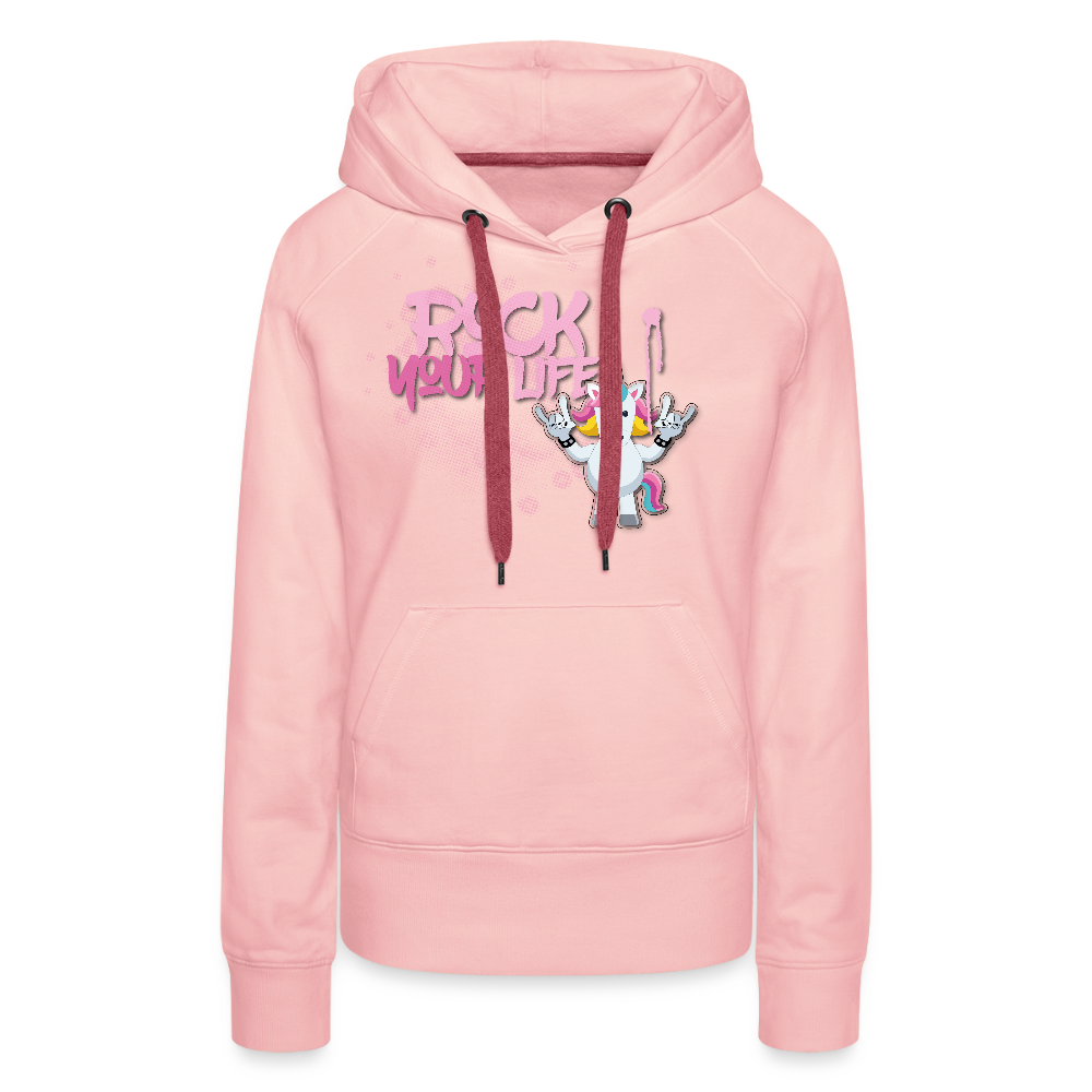 Frauen Premium Hoodie mit ROCK YOUR LIFE PRINT - Kristallrosa