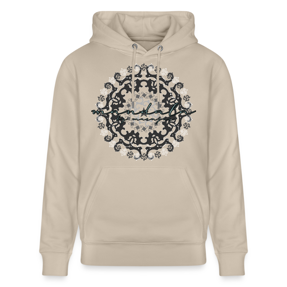 Unisex Bio-Hoodie mit BLACK MANDALA PRINT - Beige