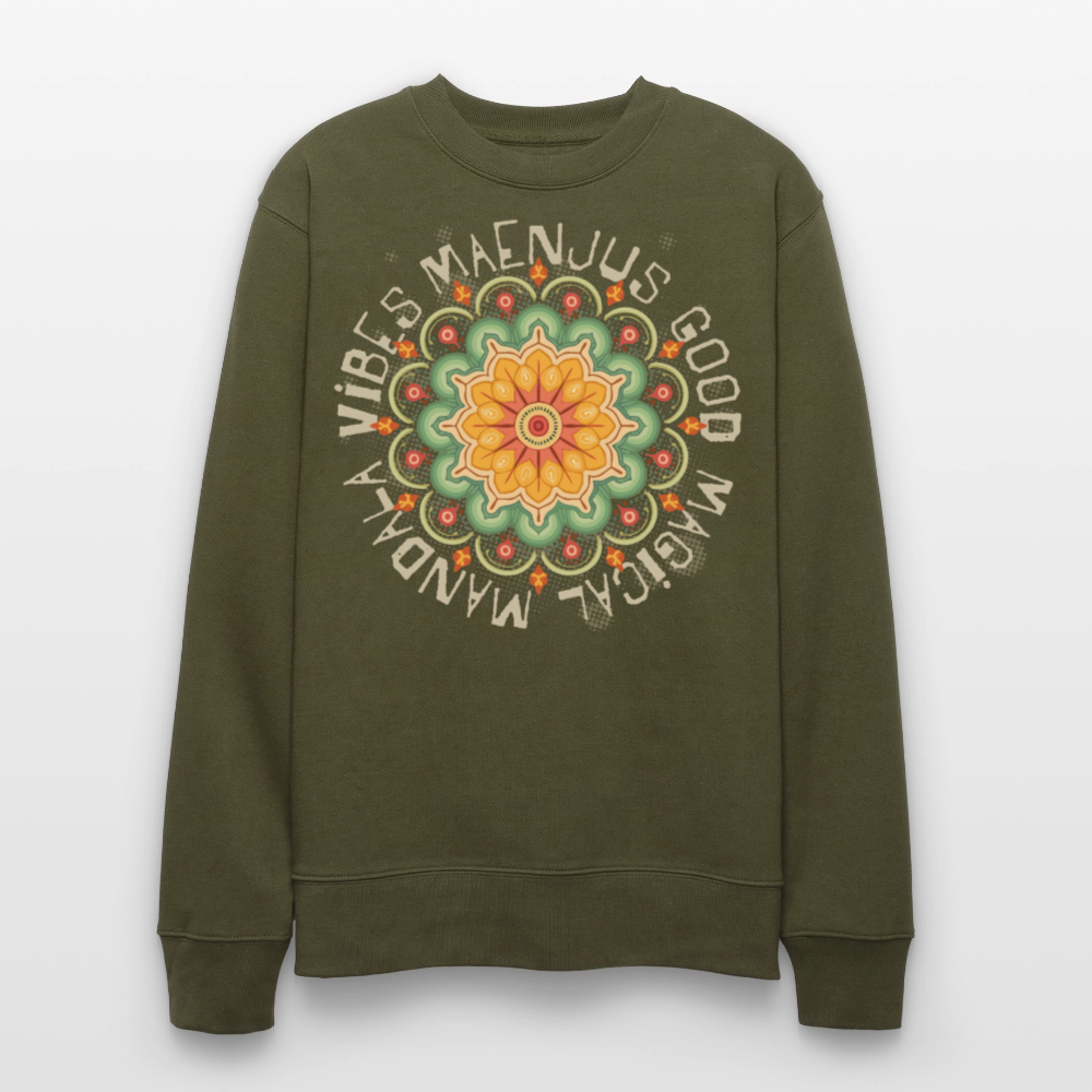 Unisex Bio-Sweatshirt mit MANDALA VIBES PRINT - Khaki