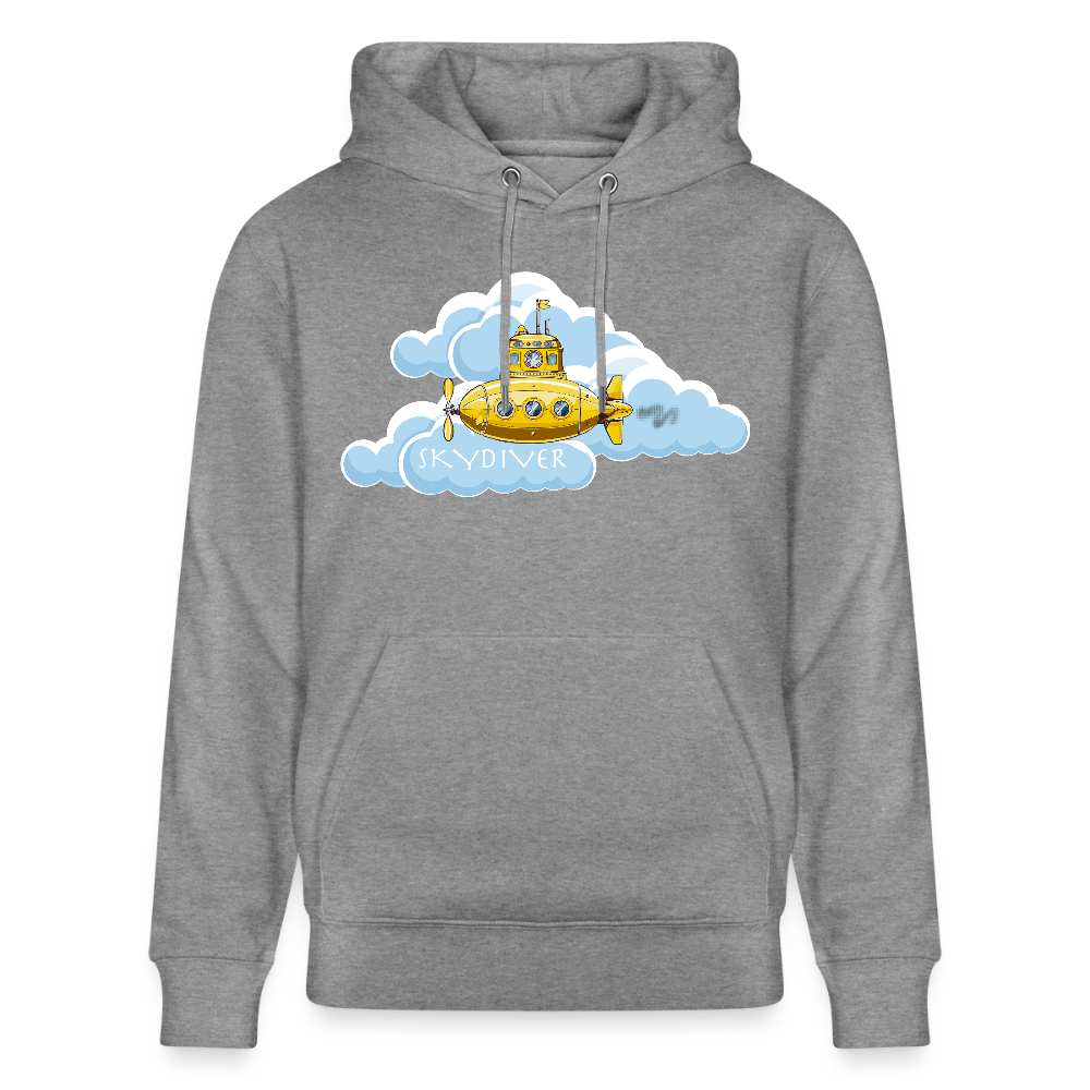 Unisex Bio-Hoodie mit SKYDIVER PRINT - Hellgrau marmoriert