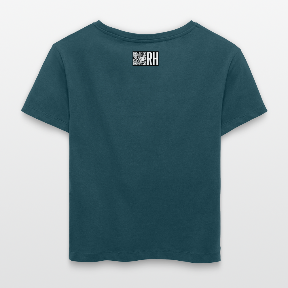 Relaxed Rundhals Frauen Bio-T-Shirt mit CREATIVE VIRUS INSIDE PRINT - Dunkles Petrol