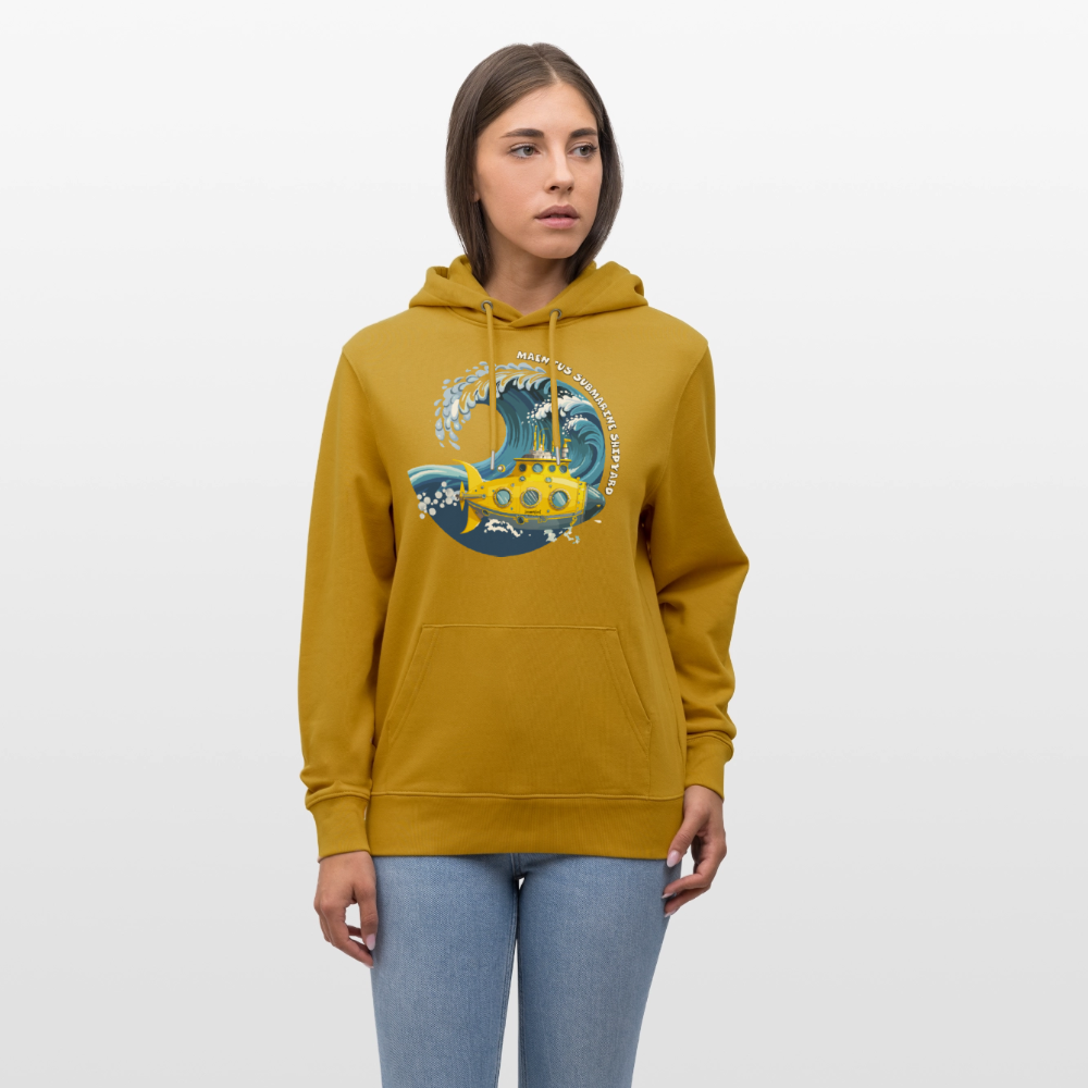 Unisex Bio-Hoodie mit MAENJUS SUBMARINE SHIPYARD PRINT - Ocker