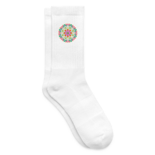 Tennissocken mit MANDALA Print - Weiß